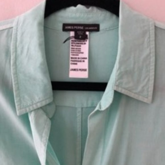 James Perse Seafoam Button-down Blouse - Picture 3 of 5